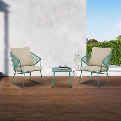 Judith 1 + 2-Seater Balcony Set - Green/Grey