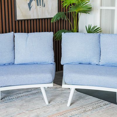 Joanna Sofa Set - Blue/White - With 2-Year Warranty