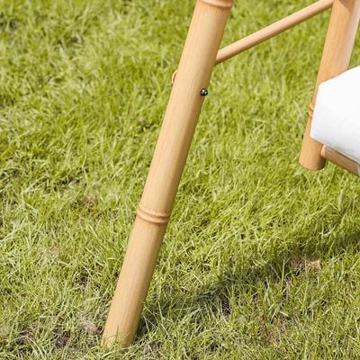 Sasha 3-Seater Swing with Canopy - Natural Wood/White