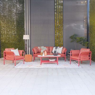 Willy 4-Seater Sofa Set - Red - With 2-Year Warranty
