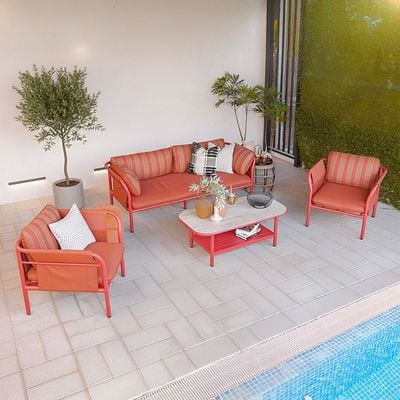 Willy 4-Seater Sofa Set - Red - With 2-Year Warranty
