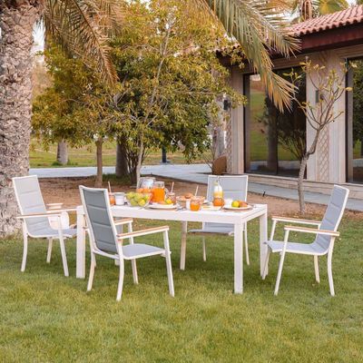 Janice 1 + 6-Seater Dining Set - Grey - With 2-Year Warranty