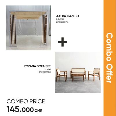 Aafra Gazebo + Rozana Sofa Set Combo