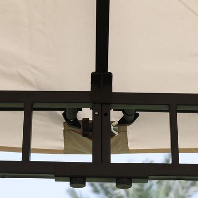 Amna Gazebo with Curtains - Beige - 3x3.6 M