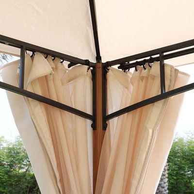 Amna Gazebo with Curtains - Beige - 3x3.6 M