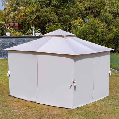 Amna Gazebo with Curtains - Beige - 3x3.6 M