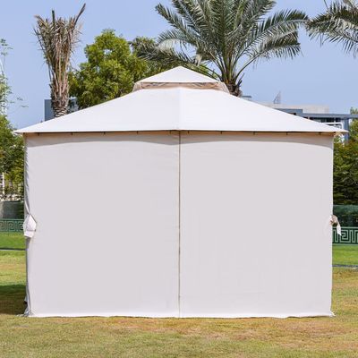 Amna Gazebo with Curtains - Beige - 3x3.6 M