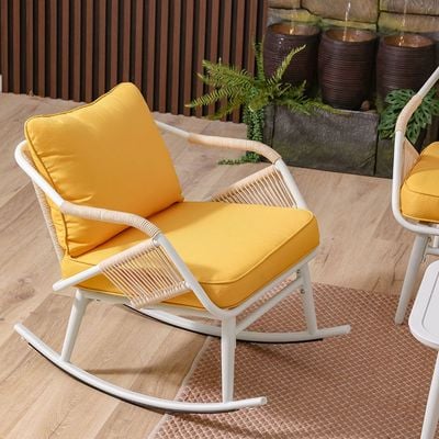 Flavia Sofa Set with Rocking Chairs - Yellow