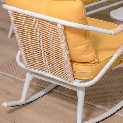 Flavia Sofa Set with Rocking Chairs - Yellow