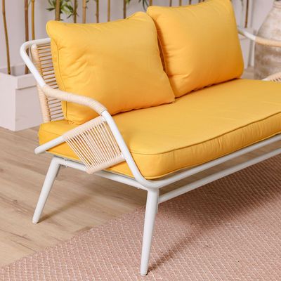 Flavia Sofa Set with Rocking Chairs - Yellow