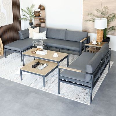 Pebble Corner Sofa Set - Dark Grey