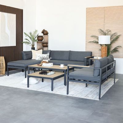 Pebble Corner Sofa Set - Dark Grey