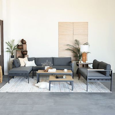 Pebble Corner Sofa Set - Dark Grey