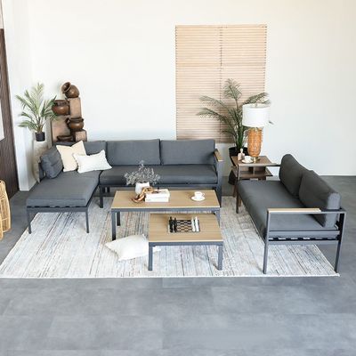 Pebble Corner Sofa Set - Dark Grey