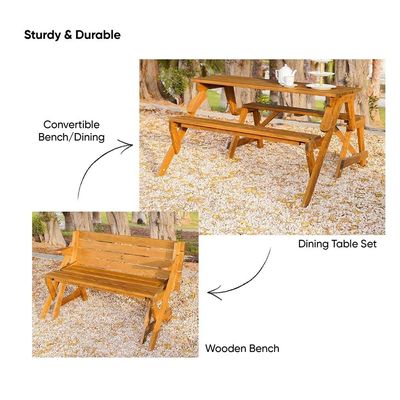 Vivian Bench cum Dining - Natural Wood