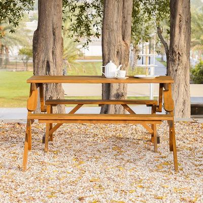 Vivian Bench cum Dining - Natural Wood