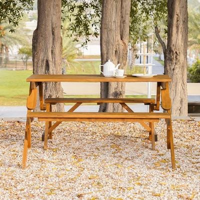 Vivian Bench cum Dining - Natural Wood