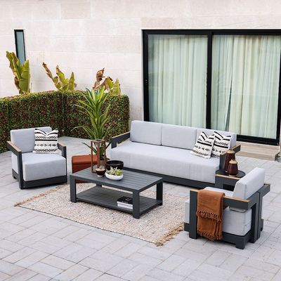 Jessica 5-Seater Sofa Set - Grey - With 3-Year Warranty