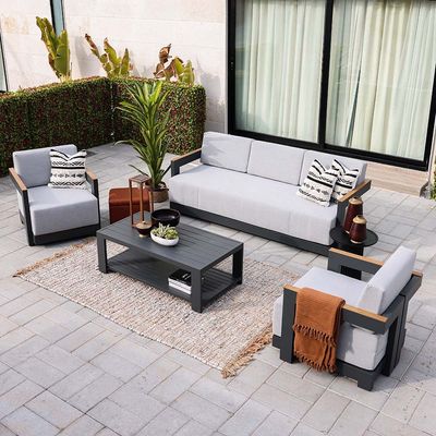 Jessica 5-Seater Sofa Set - Grey - With 3-Year Warranty