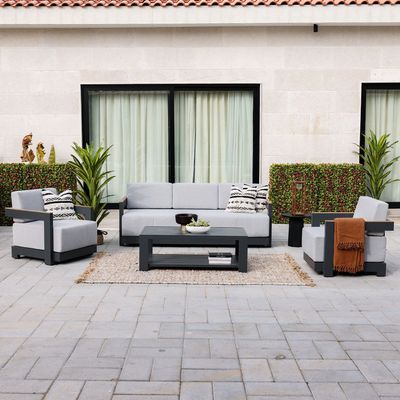 Jessica 5-Seater Sofa Set - Grey - With 3-Year Warranty