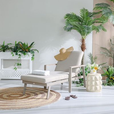 Macy Sun Lounger - Beige - With 2-Year Warranty