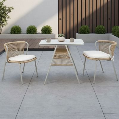 Asher 1 + 2-Seater Balcony Set - Brown/Taupe