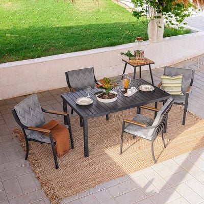 Liam 1 + 6-Seater Dining Set - Grey - With 2-Year Warranty