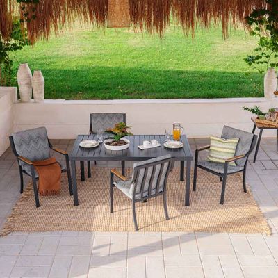 Liam 1 + 6-Seater Dining Set - Grey - With 2-Year Warranty