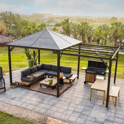 Apollo Extendable Gazebo - Dark Brown - With 2-Year warranty