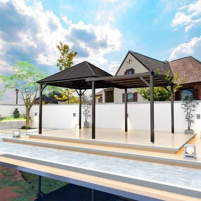 Apollo Extendable Gazebo - Dark Brown - With 2-Year warranty