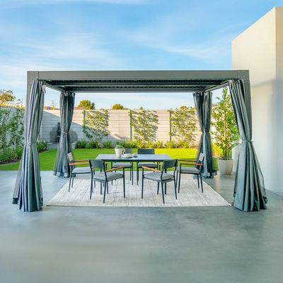 Ambrose Automatic Pergola with Automated Roof & LED - Black - With 2-Year Warranty