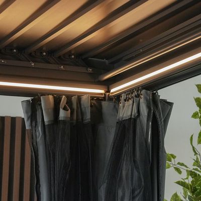 Ambrose Automatic Pergola with Automated Roof & LED - Black - With 2-Year Warranty