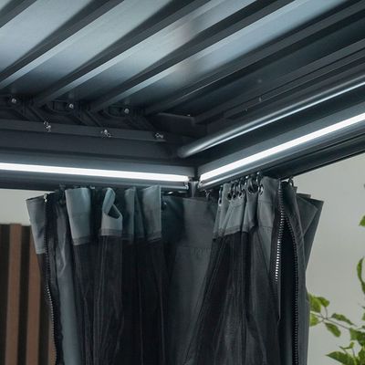 Ambrose Automatic Pergola with Automated Roof & LED - Black - With 2-Year Warranty