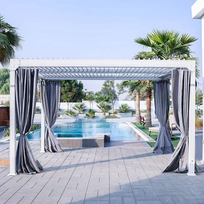 Ambrose Automatic Pergola with Automated Roof & LED - White - With 2-Year Warranty