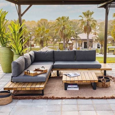 Bryden L-Shape Corner Sofa Set-Grey