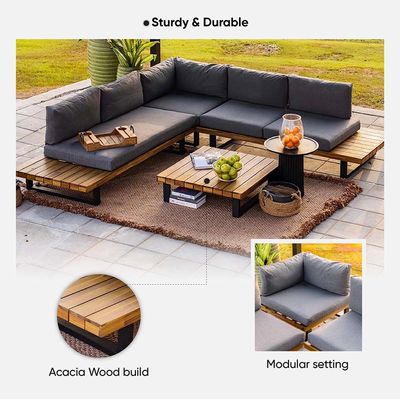 Bryden L-Shape Corner Sofa Set-Grey