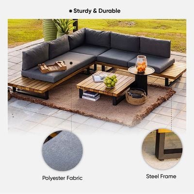 Bryden L-Shape Corner Sofa Set-Grey