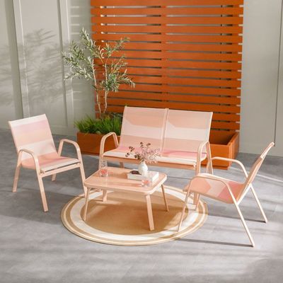 Blossom 4-Seater Sofa Set - Pink