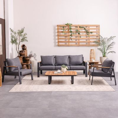 Baily 5-Seater Outdoor Sofa Set - Grey - With 3-Year Warranty