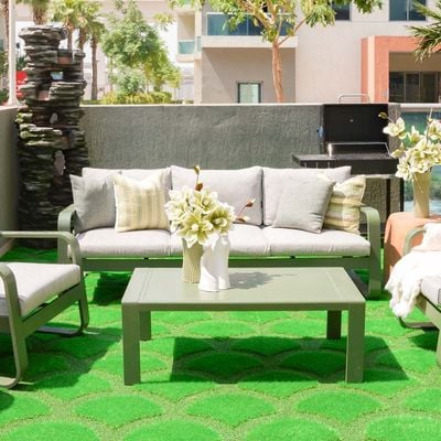 Olivero 5-Seater Sofa Set with Coffee Table-Light Grey-With 2-Year Warranty