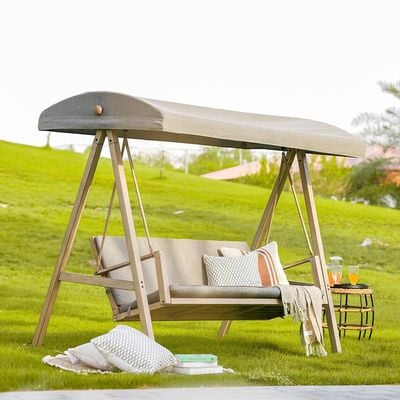 Clara 3-Seater Swing with Canopy - Beige