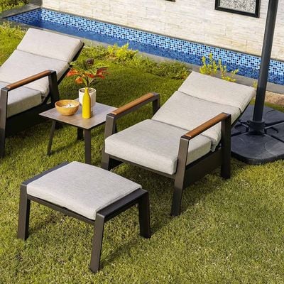 Amalfi 1 + 2-Seater Balcony Set - Grey - With 2-Year Warranty