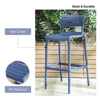 Russo Outdoor Bar Chair - Blue