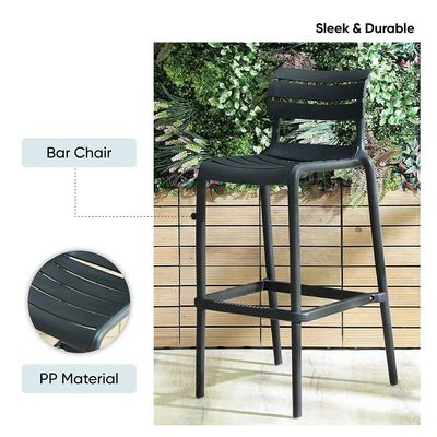 Russo Outdoor Bar Chair - Black