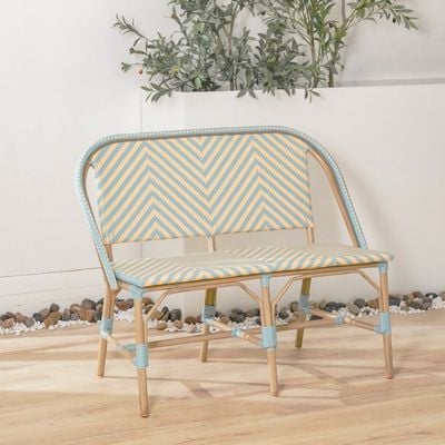 Aspero 2-Seater Chair - Light-Blue/White