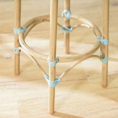 Aspero Barstool - Light Blue/White