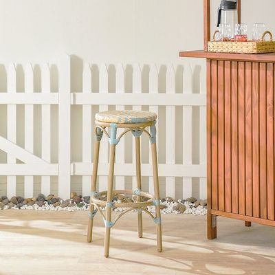 Aspero Barstool - Light Blue/White