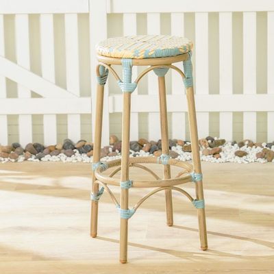 Aspero Barstool - Light Blue/White