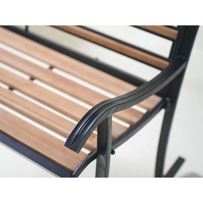 Hampton 2-Seater Rocking Bench - Black/Brown
