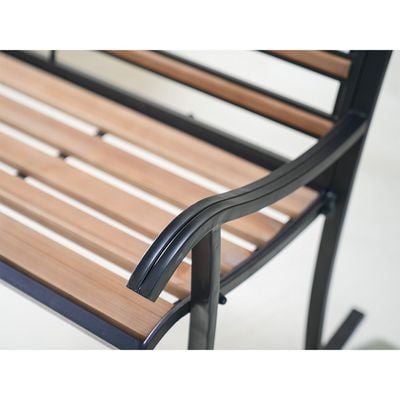 Hampton 2-Seater Rocking Bench - Black/Brown